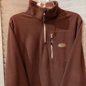 Drake Waterfowl Fleece Brown 1/4 Zip Men's Size Small Pullover
